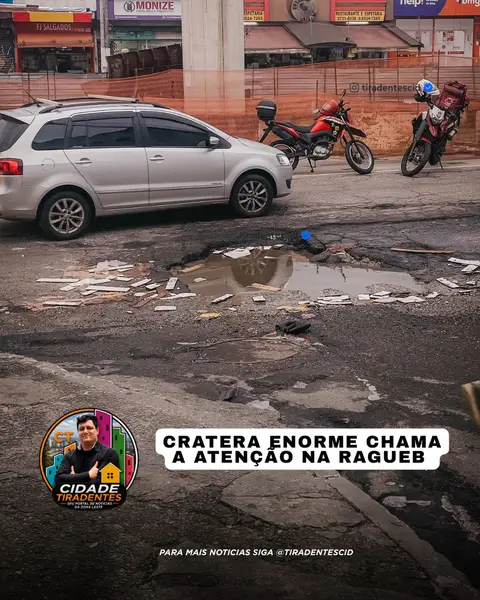 Cratera de grandes proporções chama atenção na Avenida Ragueb Chohfi