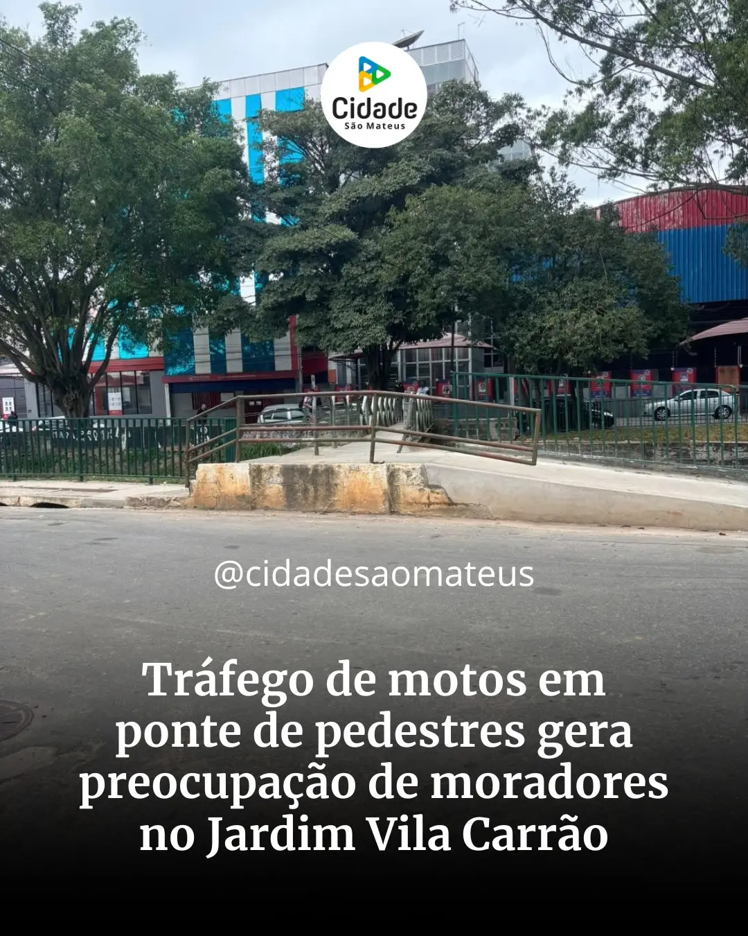 Moradores do Jardim Vila Carrão pedem instalação de barreiras para conter tráfego de motos em ponte de…