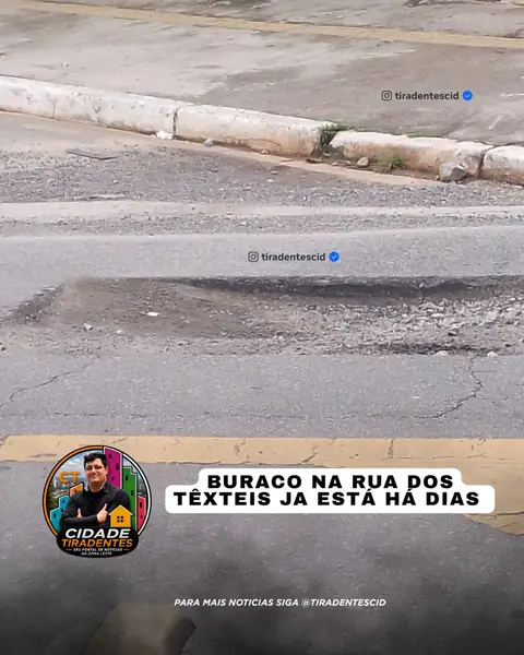 Moradores pedem ajuda para conseguirmos tapar o buraco na rua dos têxteis