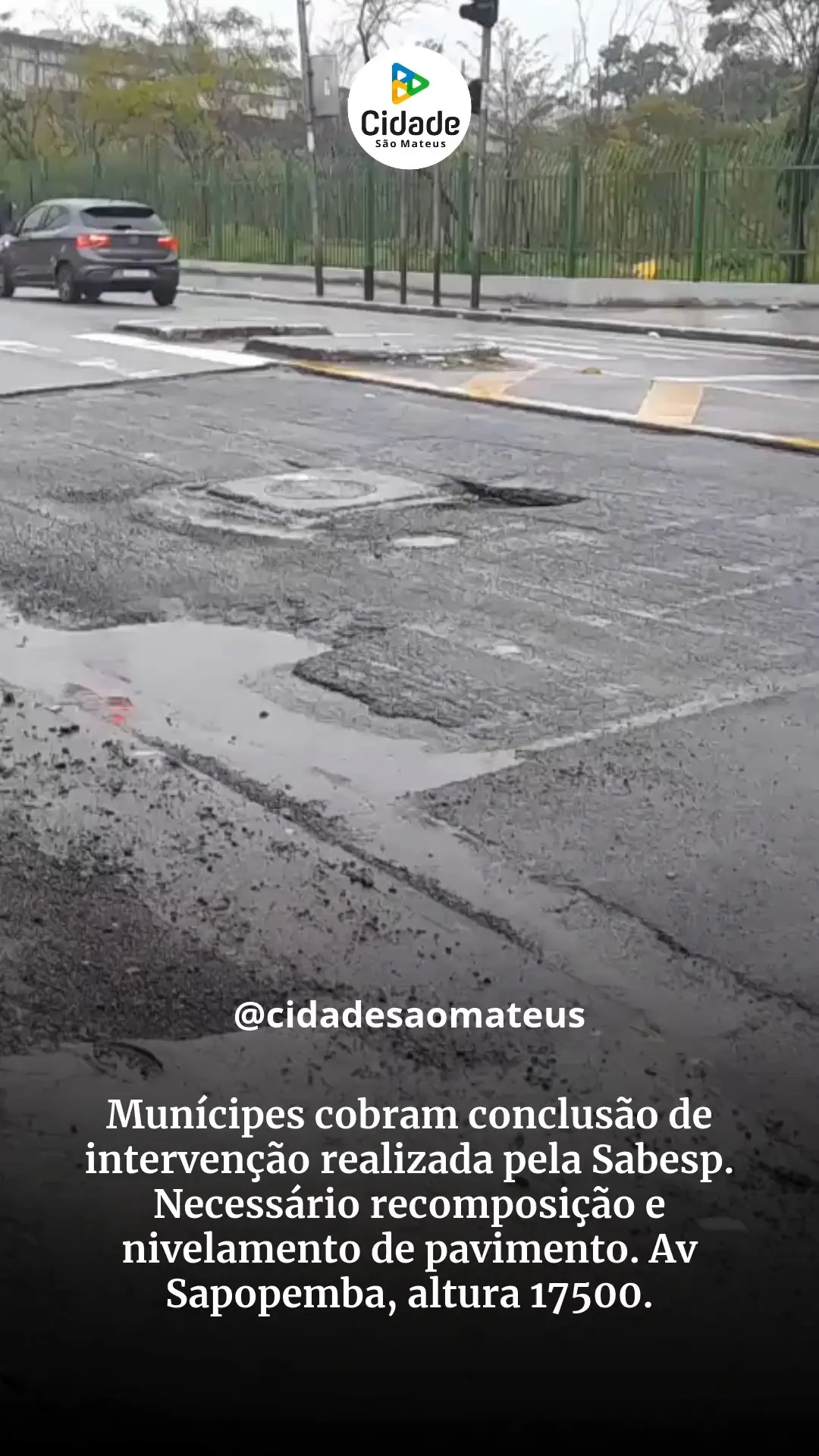 Motoristas e moradores cobram nivelamento de asfalto na Avenida Sapopemba após intervenção de…