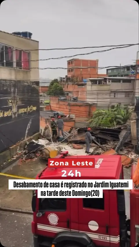 Uma casa desabou na região do Jardim Iguatemi, na Zona Leste de São Paulo, na tarde deste domingo (20)